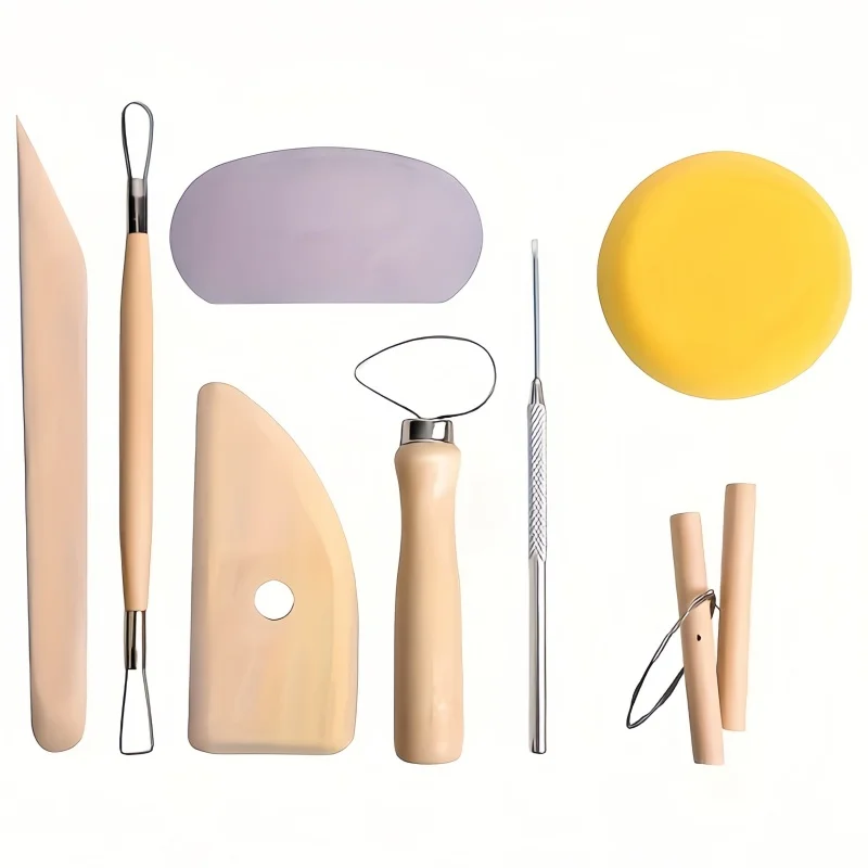 8Pcs Clay Carving Tools Set, Pottery Sculpting Kit for Polymer Clay & Ceramic, DIY Art Supplies for Beginners