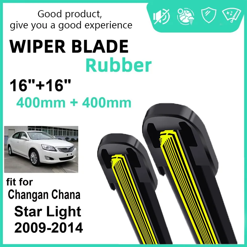 

Car Wiper for Changan Chana Star Light 2009-2014 16" + 16" Front Wiper Blades Brushes Cutter Accessories 2012 2013 2014