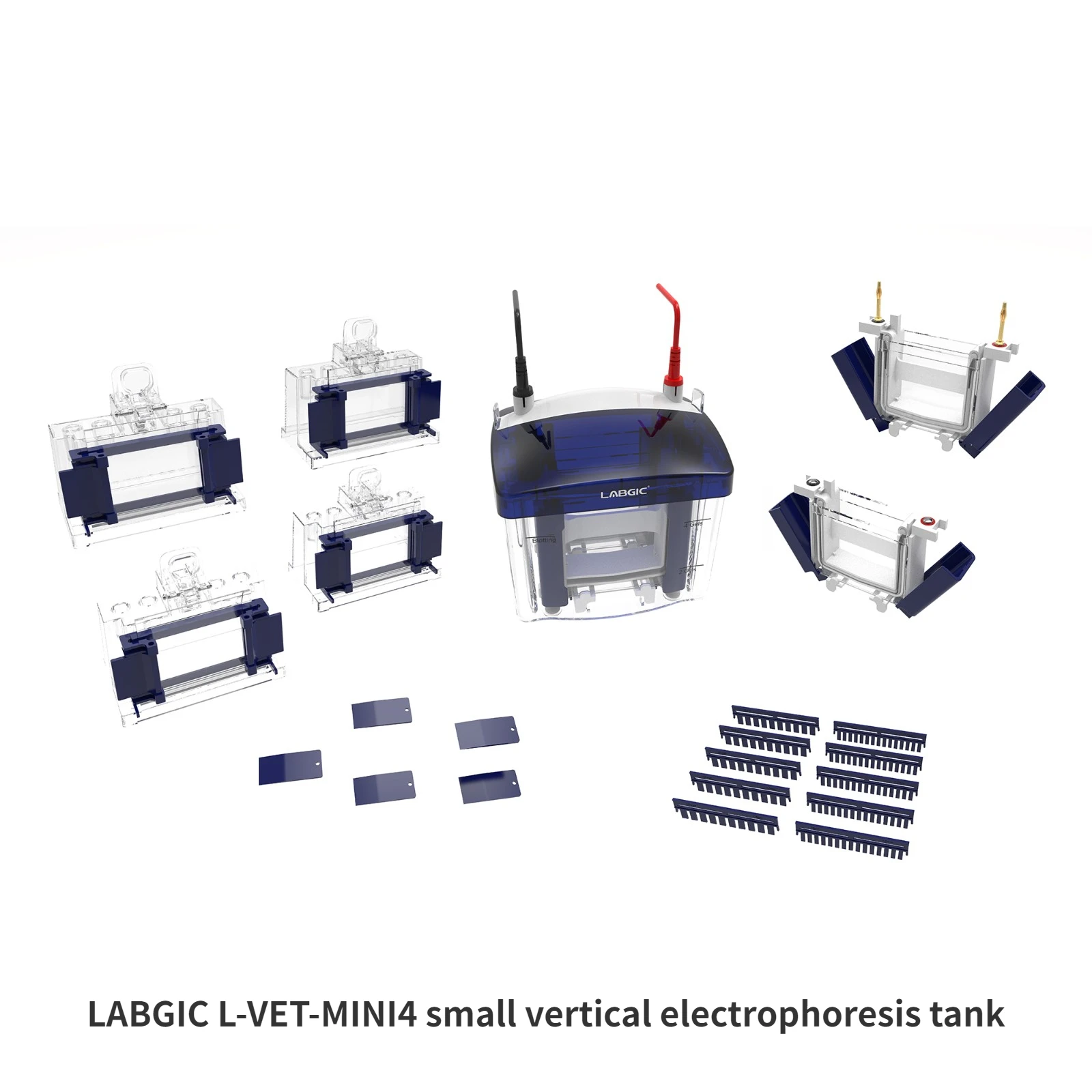 

LABGIC Small Vertical Electrophoresis Tank, The Electrophoresis Instrument Can Run Precast Gels and Hand Poured Gels