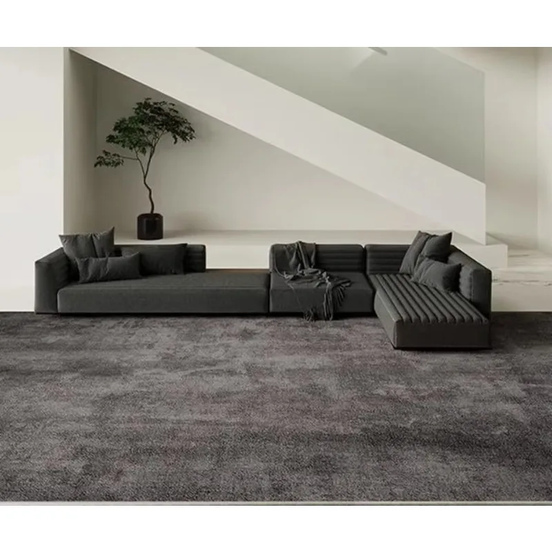 Gray carpet living room light luxury high-end leave-in wipes household sofa floor mat 2025 new black winter