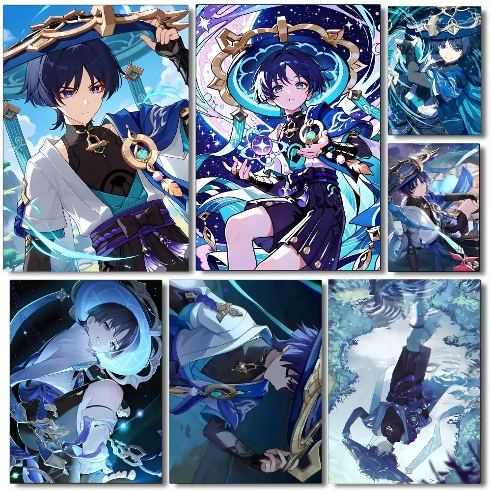 

S-Scaramouche G-Genshin Impact Poster Prints Poster Wall Painting Bedroom Living Room Wall Bar Restaurant Sticker