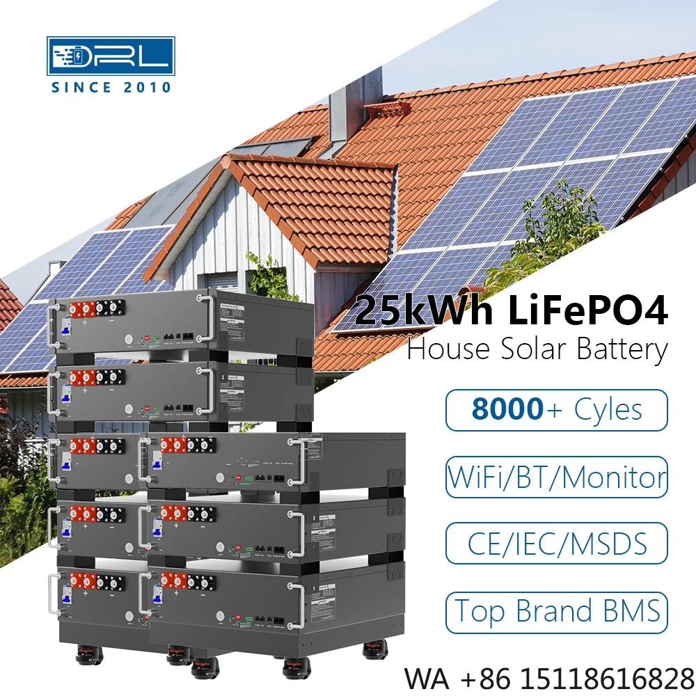 Derun 51.2V 100Ah 300Ah 500Ah Solar Inverter with Lithium Ion Phosphate Iron Battery Back Up for Your Home