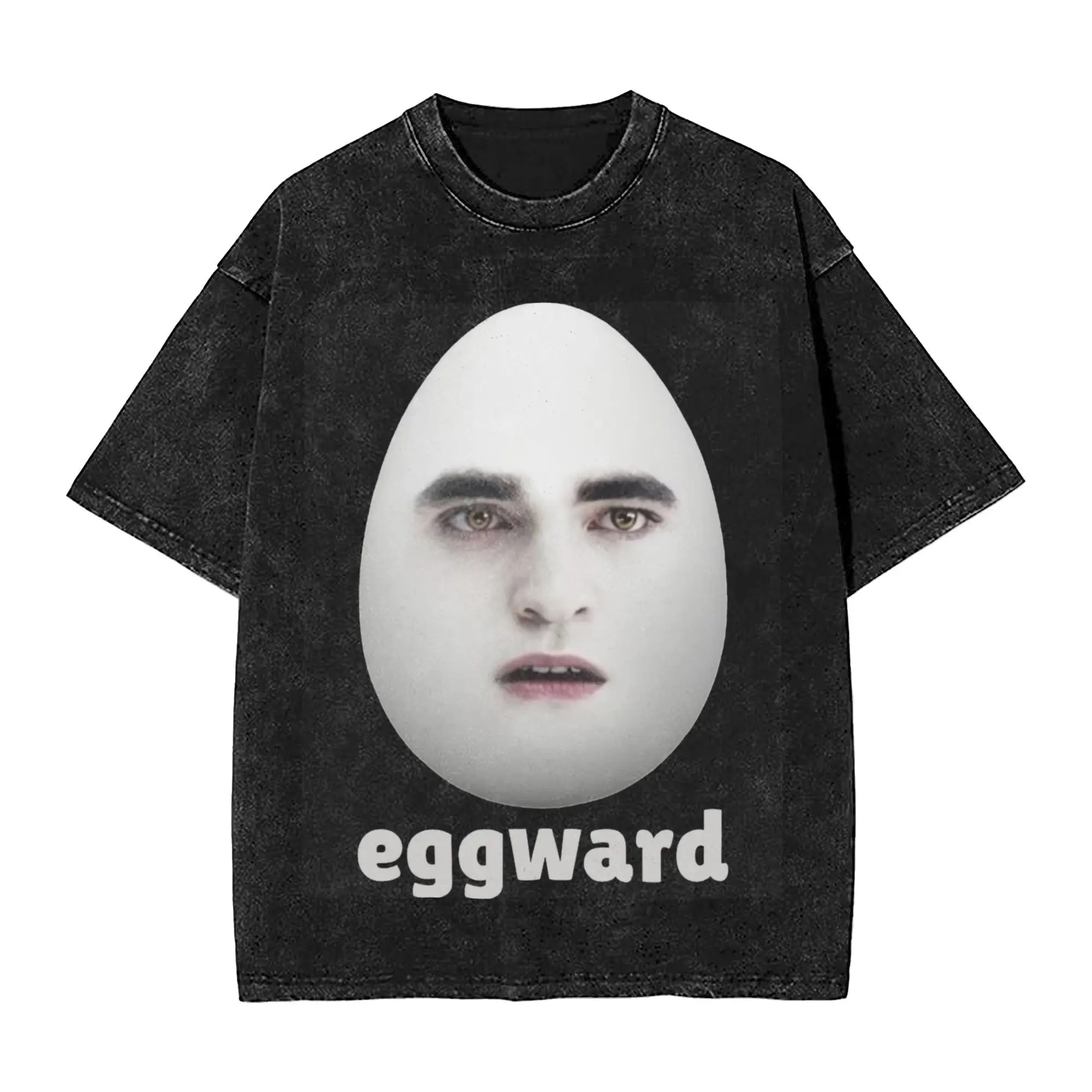 Twilight Eggward Funny Meme Washed T Shirt Vintage Streetwear Men Women Edward Cullen Loose T-Shirts Tee Short Sleeve