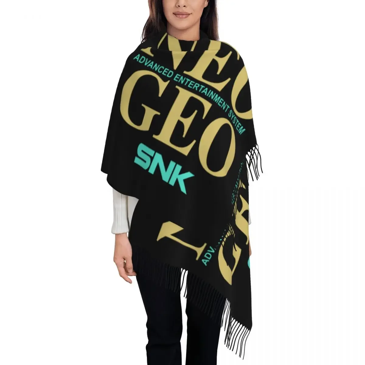 Bufanda con estampado personalizado para hombres y mujeres, chal cálido de invierno, Retro, juego Arcade Snk Neo Geo