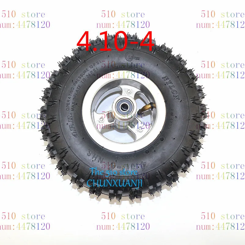 good quality 4.10-4 tire wheel and inner tube  4 inch hub Rim for 49cc Mini Quad Dirt Bike Scooter ATV Buggy