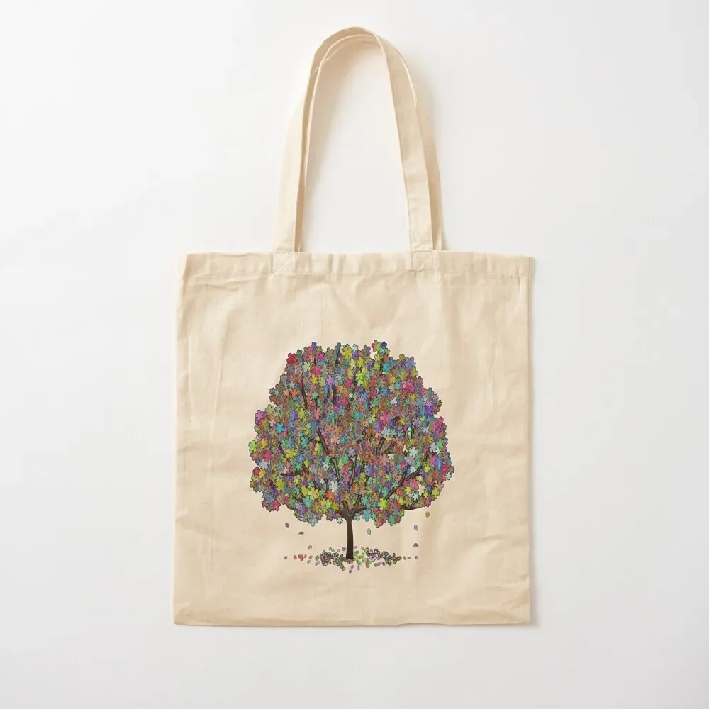 

The multicolored tree of life is falling leaves one by one Tote Bag bags woman 2025 Cloth bag custom canvas bag