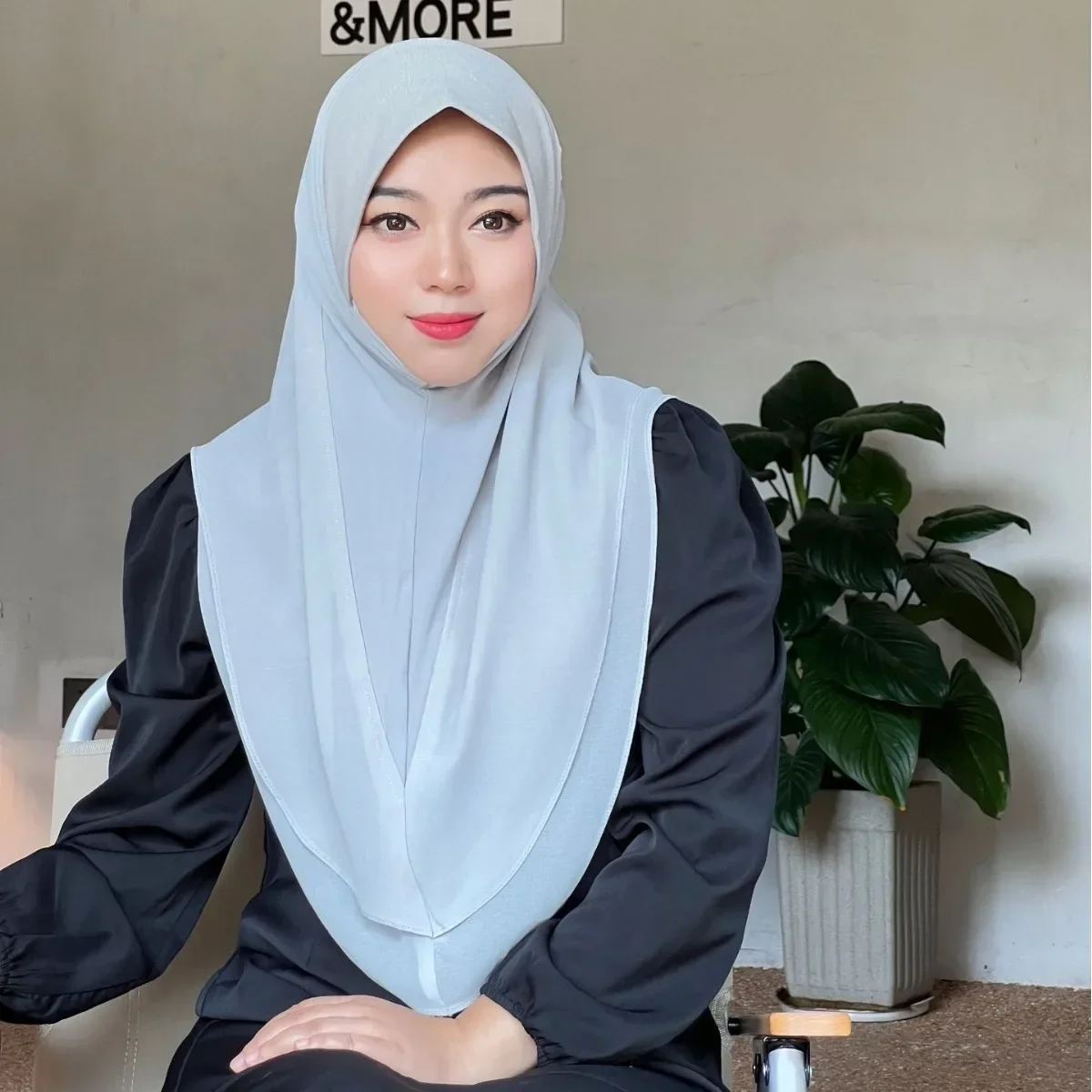 Malay Chiffon Muslim Women Instant Hijab Turban Full Cover Islamic Shawl Fashion Headhand Scarf Headwrap Pull On Wear Scarf Cap