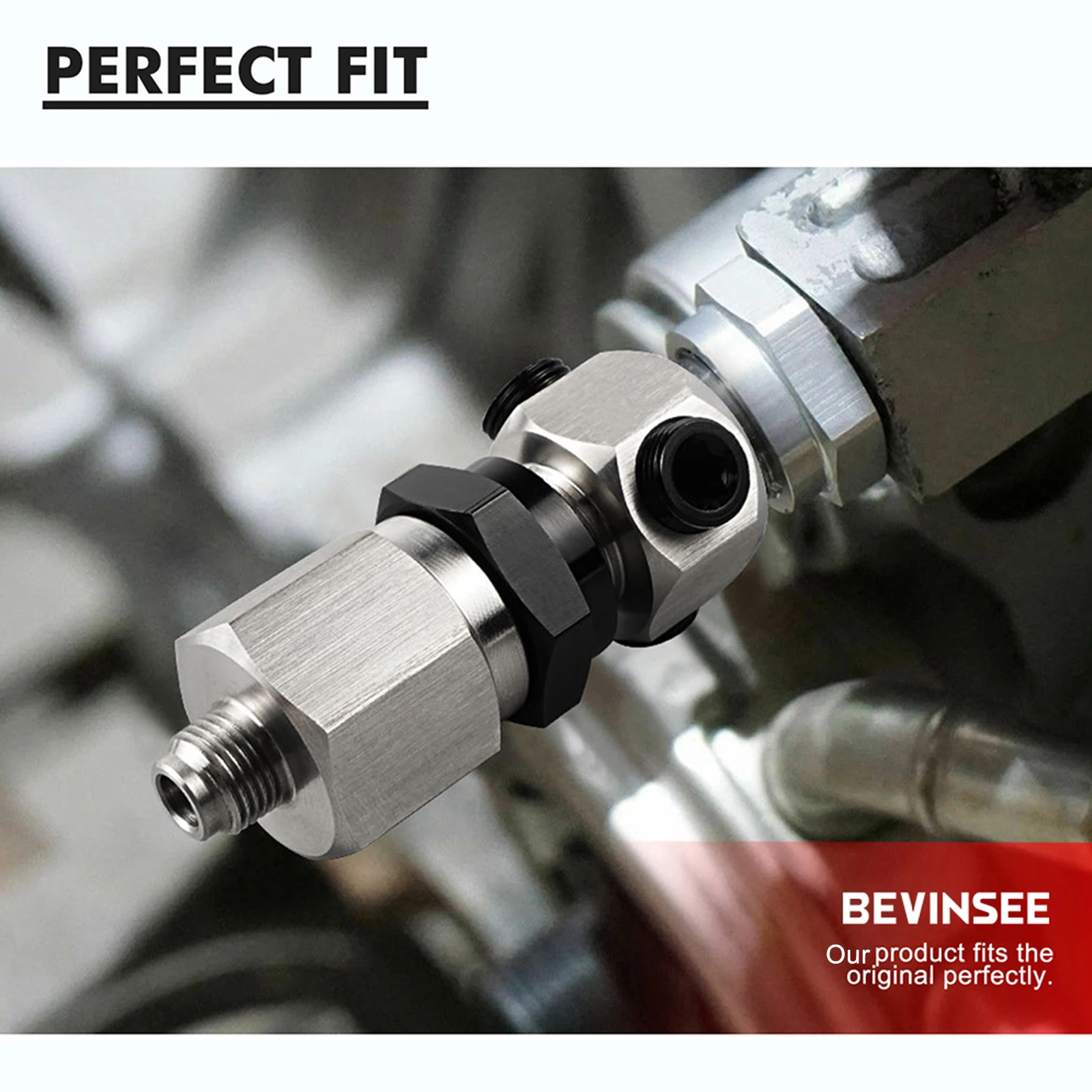BEVINSEE Öldrucksensor-Adapter mit zusätzlichen O-Ringen und 1/8 Zoll NPT-Steckern, für Honda für Acura 1/8 BSPT-Gewinde, Autozubehör – Detail 1