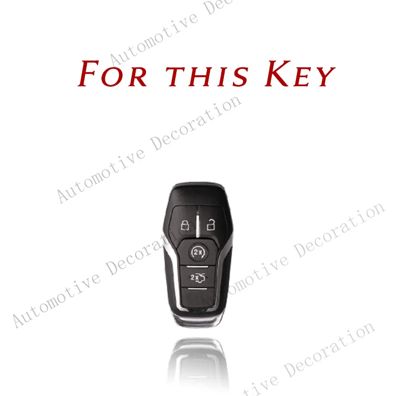 Z+ Genuine Leather Car Key Fob Case Cover Holder For Ford Mustang For Lincoln MKX