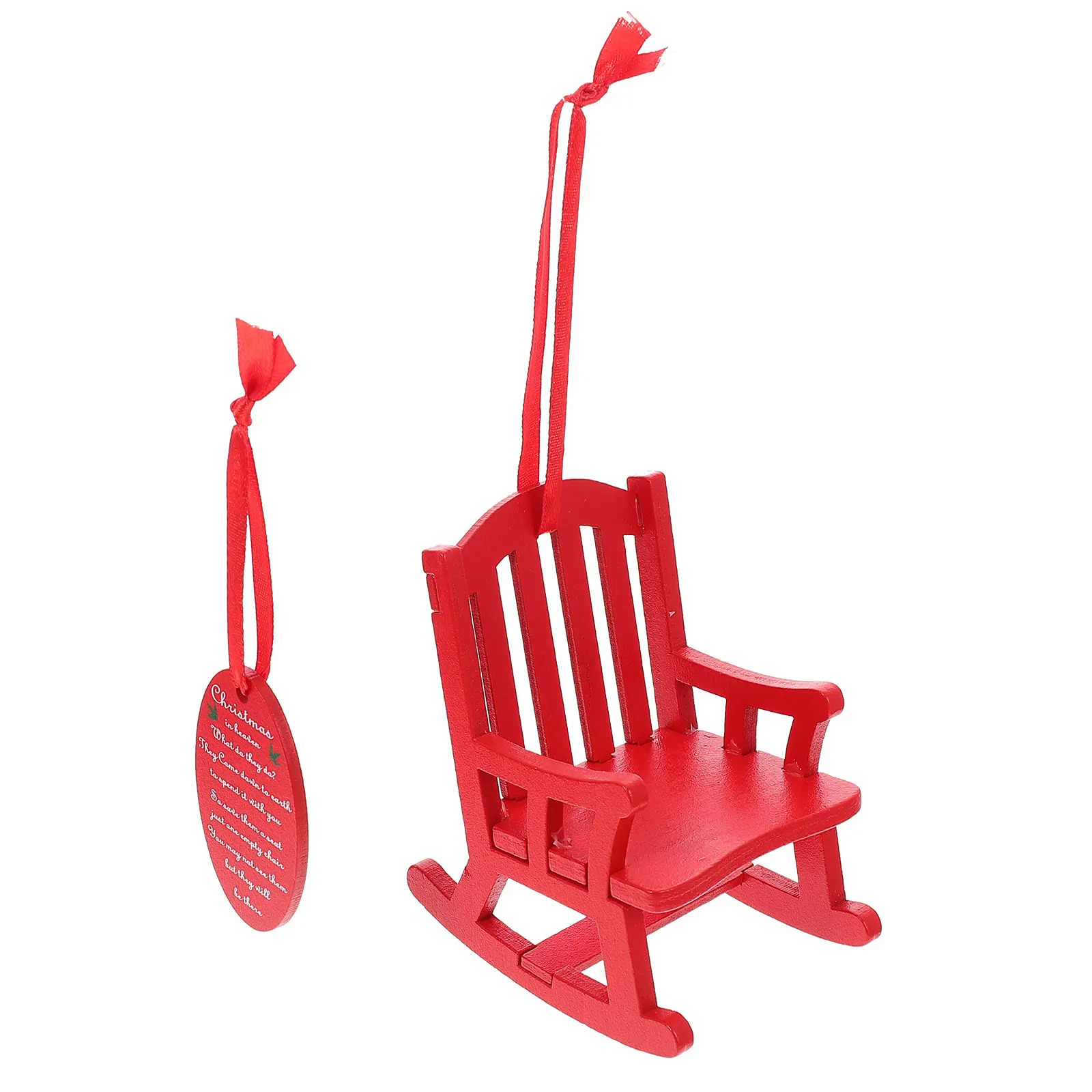 

Mini Wooden Ornaments Small Chair Vintage Home Decor Furniture Accessory Christmas Tree Pendant Eco Friendly Rocking Chair