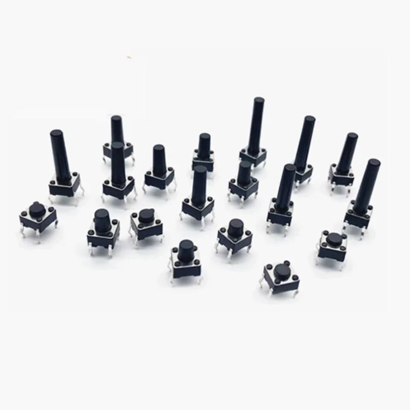 

20 шт. печатная плата мгновенного тактильного такта, мини-кнопочный переключатель, панель DIP, 4 контакта, микропереключатель 6*6*4,3/5/6/7/8/8/8,5/9/10/11/12/13/14/15 мм
