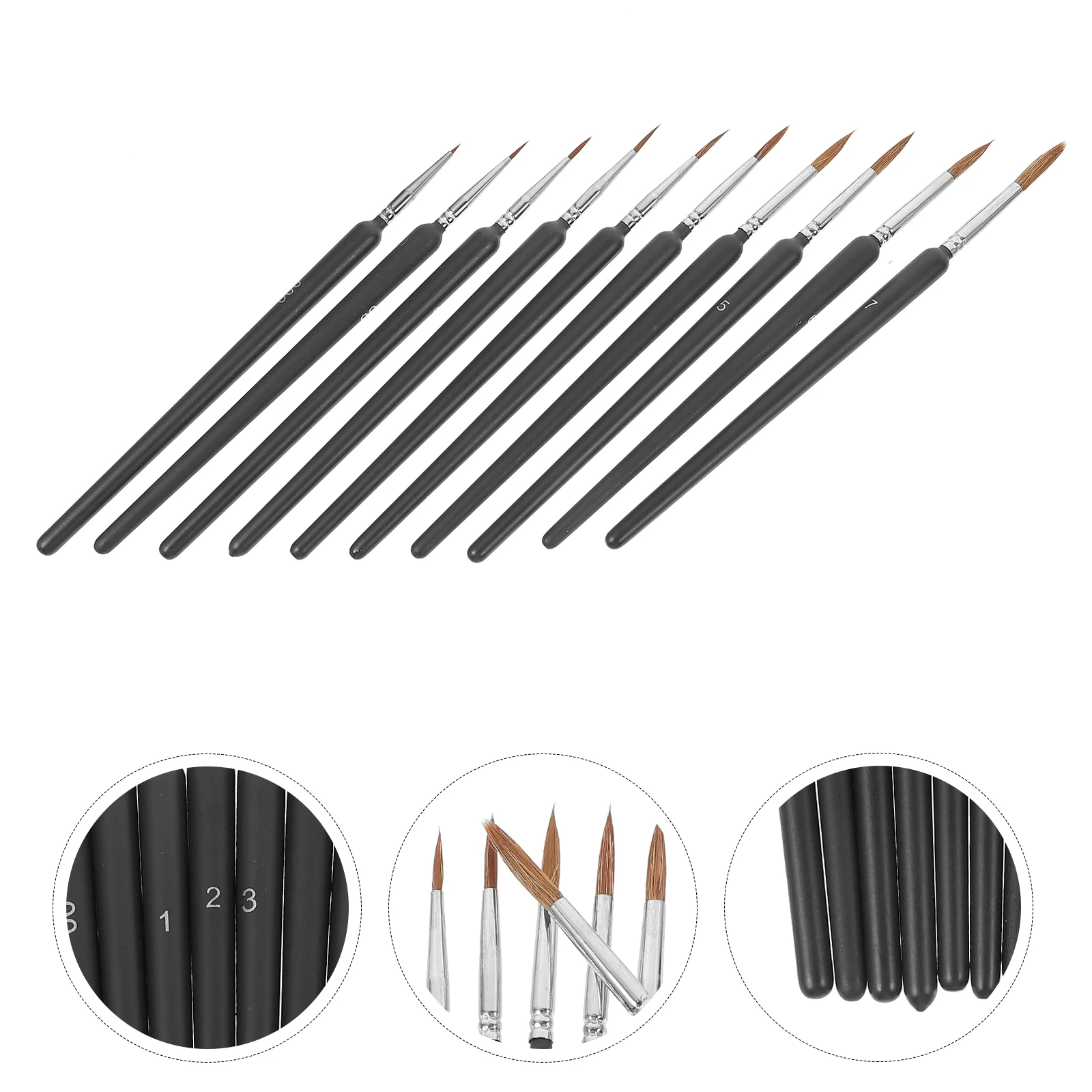 

6pcs Wolf Hair Detailing Brush For Watercolor Oil Acrylic Painting Fine Artist Brush Set High Quality Painting Pens For