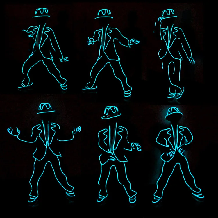 LED luminous Michael Jackson costume glowing popping dance clothes DIY Children's performance clothes for kid stage costumes