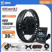 48V 1000W Fat Electric Bicycle Conversion Kit 20/24/26 Inch 4.0 Tire Rear Cassette Wheel Hub Motor Kit For Snow Ebike