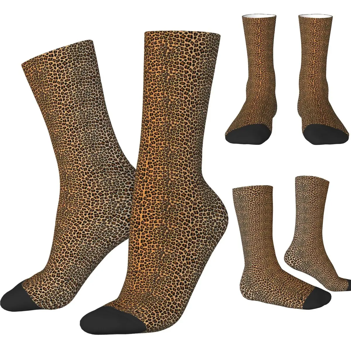 Leopard Print Socks Autumn Stockings Gothic Unisex Men Warm Soft Socks Graphic Outdoor Sports Non Skid Socks