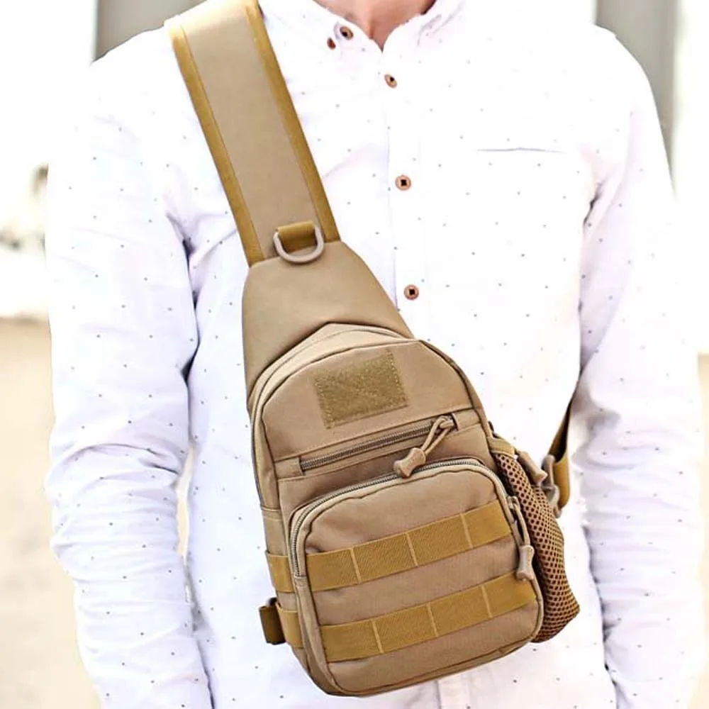 Anti-splash Water Men Sling Bag Anti Tear 800D Oxford Cloth Patch Receiver Fishing Chest Pack Padded Shoulder Strap