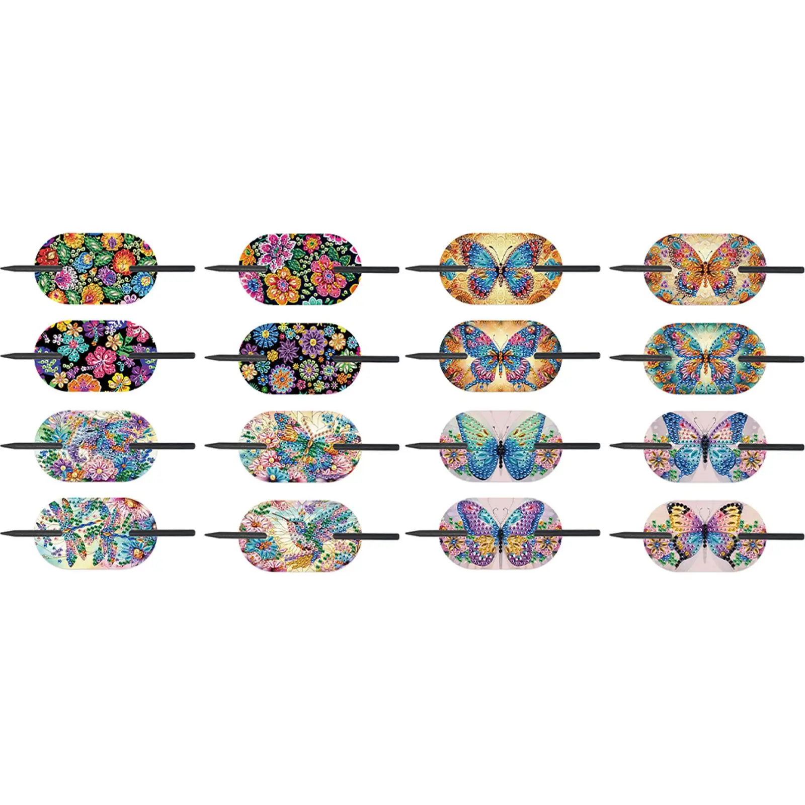 

8Pcs DIY Diamond Painting Colorful Crystal Hairpin Kit Creative Rhinestone Headdress Crystal Rhinestone Headware Gift for Women