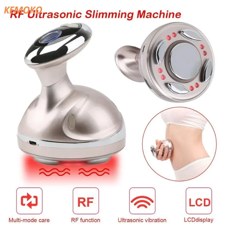 Máquina masajeadora adelgazante ultrasónica, quemador de grasa LED, anticelulitis, Lipo, estiramiento de la piel, pérdida de peso, belleza, cavitación RF