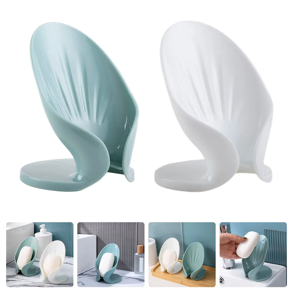 

2 шт. пластиковая тарелка с полым дизайном, самоосушивающаяся конструкция для ванной комнаты, кухни, держатель для душа, барный поднос в форме листа, вода