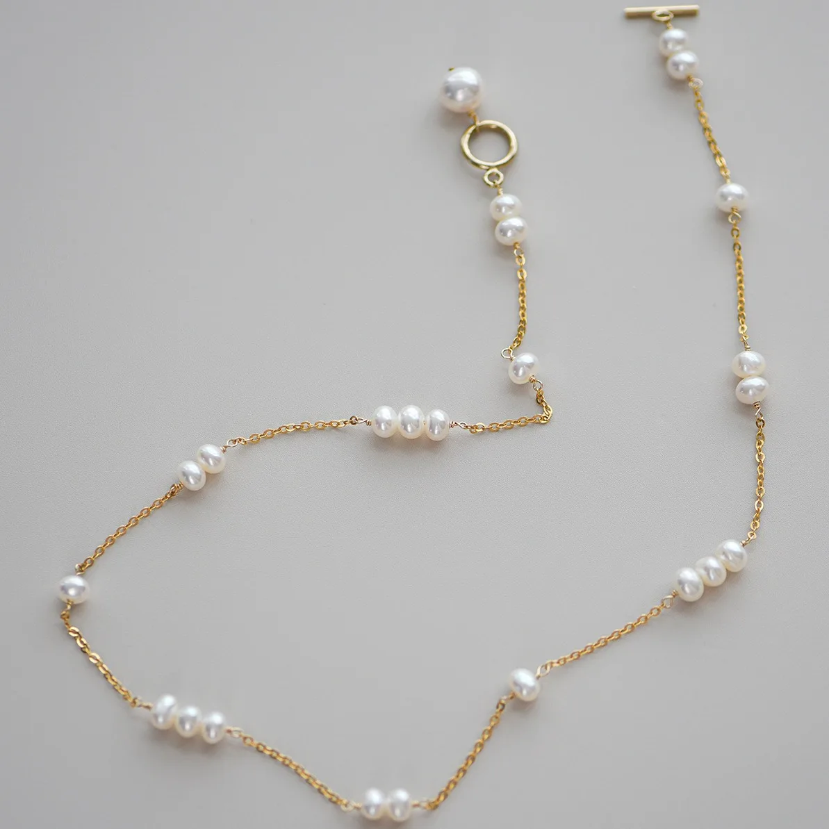 Hot Sell 100% Natural Freshwater Pearl 14K Gold Filled Ladies Chains Necklace Jewelry For Women New Year Gifts No Fade