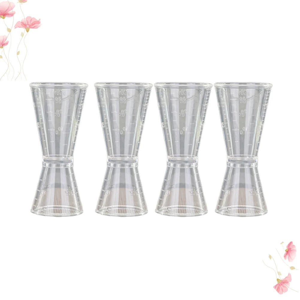 4 bicchieri dosatori in plastica premium a doppia testa per barista, misurini per cocktail party, bar domestico, dispositivo di misurazione del vino