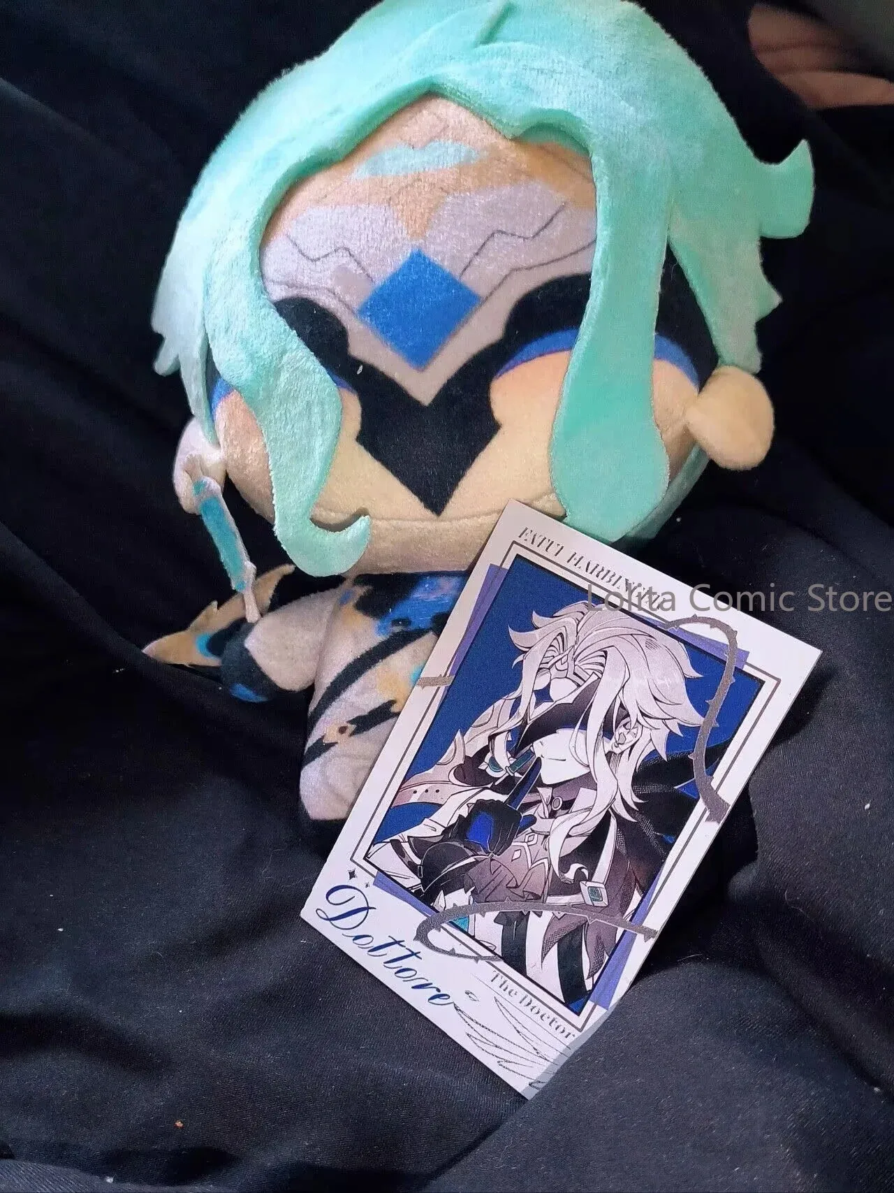 Anime Genshin Impact Il Dottore Cosplay figure 3 inches small card Collection card Accessories ornament Halloween gift - view 3