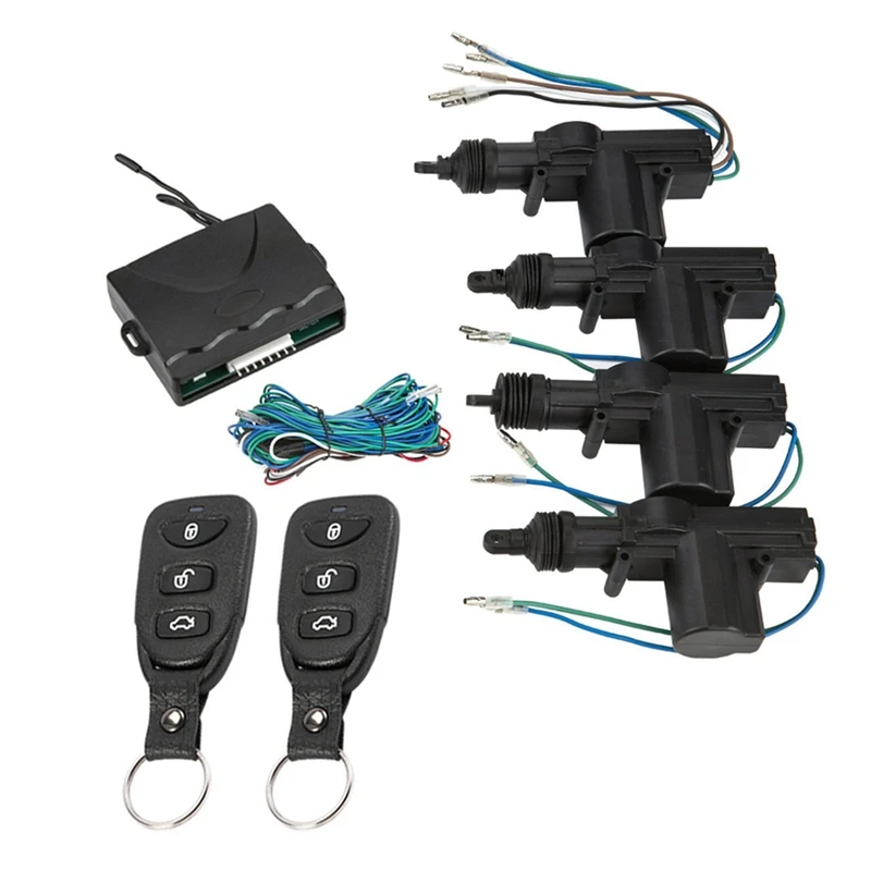 Car Lock Door Remote Control Keyless Entry System Locking Kit With 4 Door Lock Actuator Universal 12V