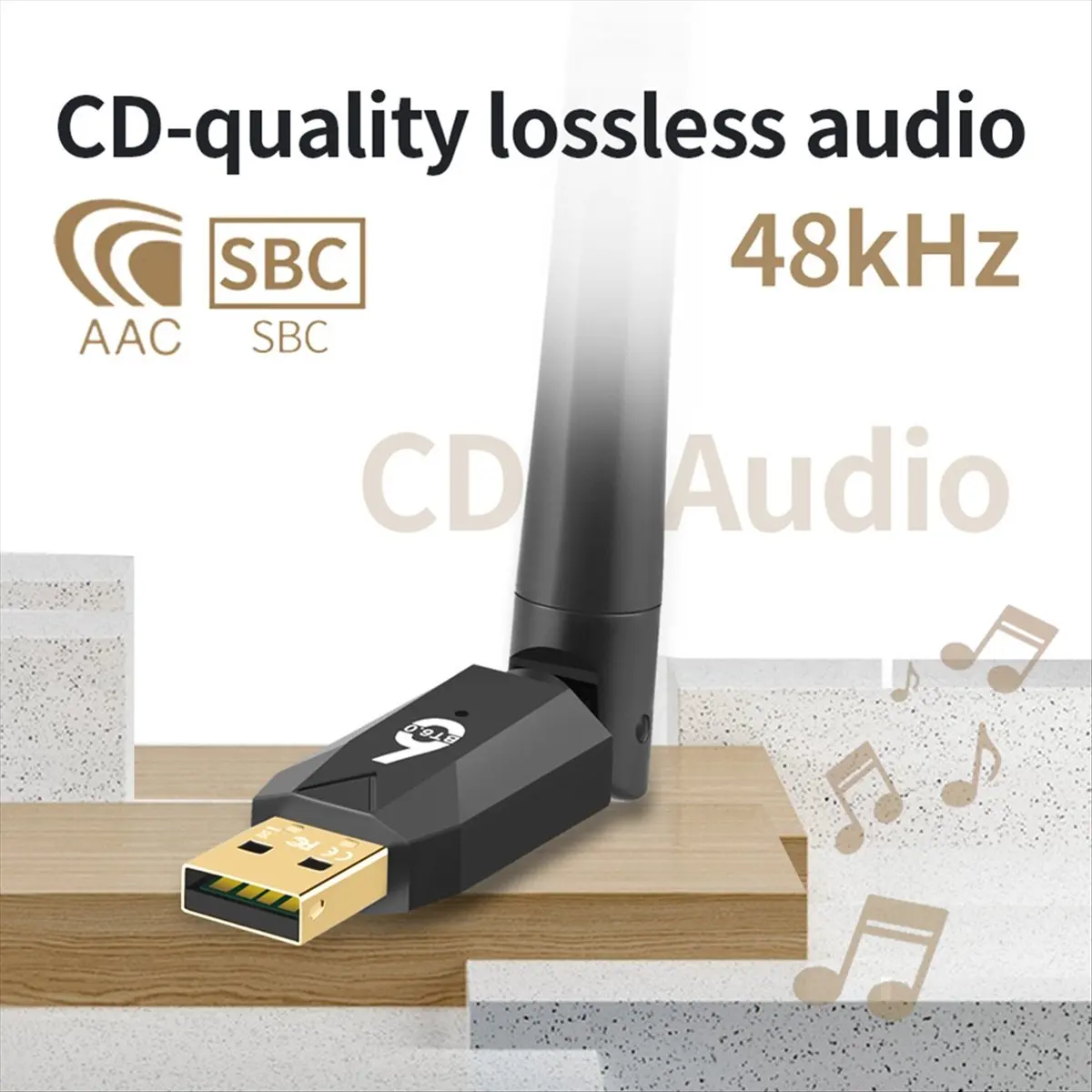 USB Bluetooth6.0 Adapter 200M USB Dongle Wireless Music Audio Receiver Transmitter BLE/ for PC Mouse Keyboard [AAAE 2026]