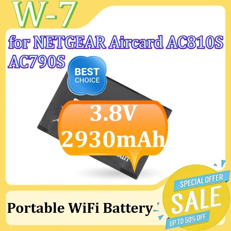 

Аккумулятор W7 W-7 для портативных WiFi-роутеров NETGEAR Aircard AC810S AC790S, 3.8В 2930мАч