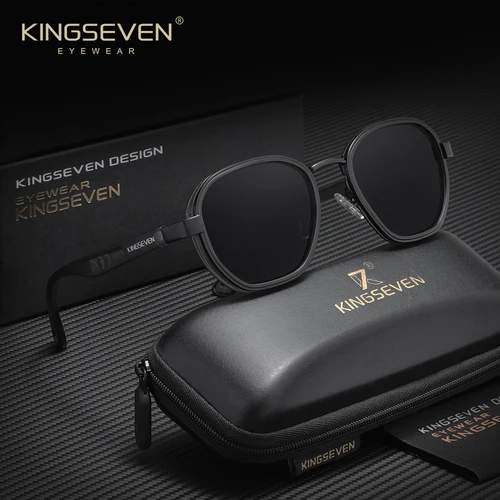 KINGSEVEN gafas de sol polarizadas con montura pequeña redondas Steampunk, gafas de sol para hombres y mujeres, gafas de sol para conducir, gafas con protección UV400