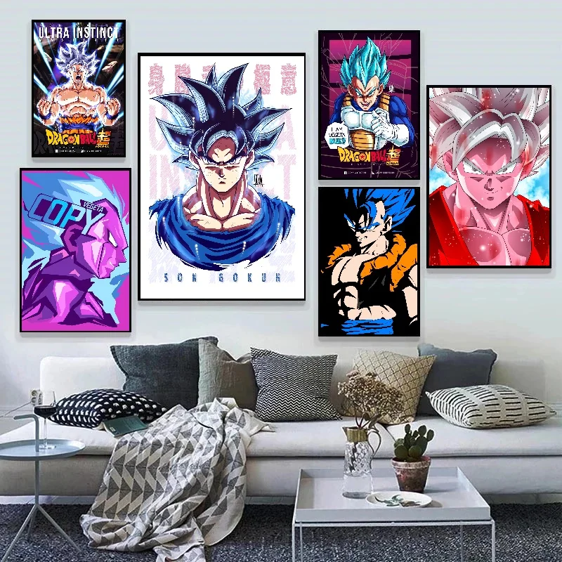 Anime Dragon Ball Son Goku Cartaz de Lona HD, Impressão artística, Decoração de Parede, Pintura, Sala de Estar, Decoração de Casa, Presente