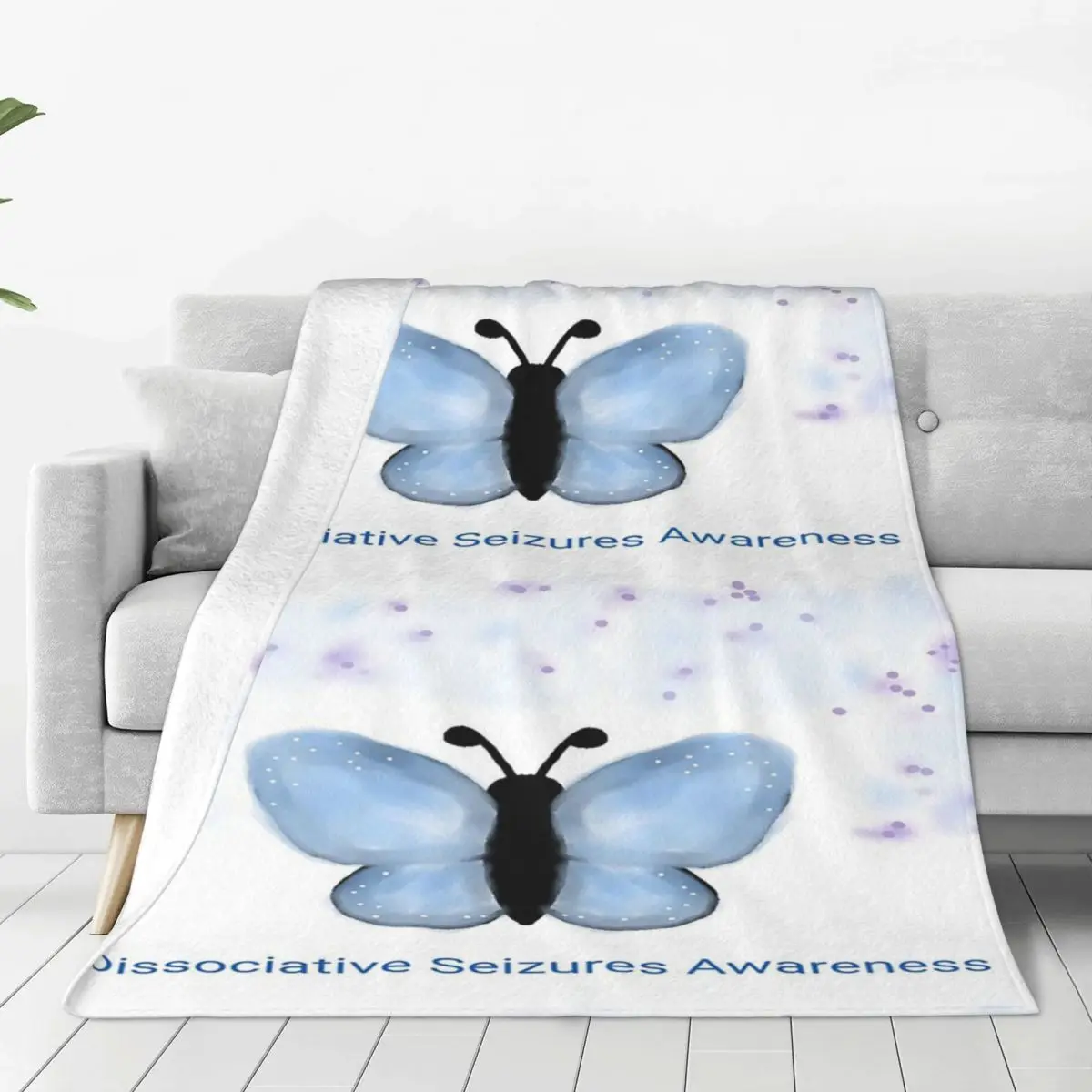 Dissociative Seizures Awareness Blankets Flannel Multi-function Sofa Throw Blankets For Home Bedroom Throws Bedspread Quilt