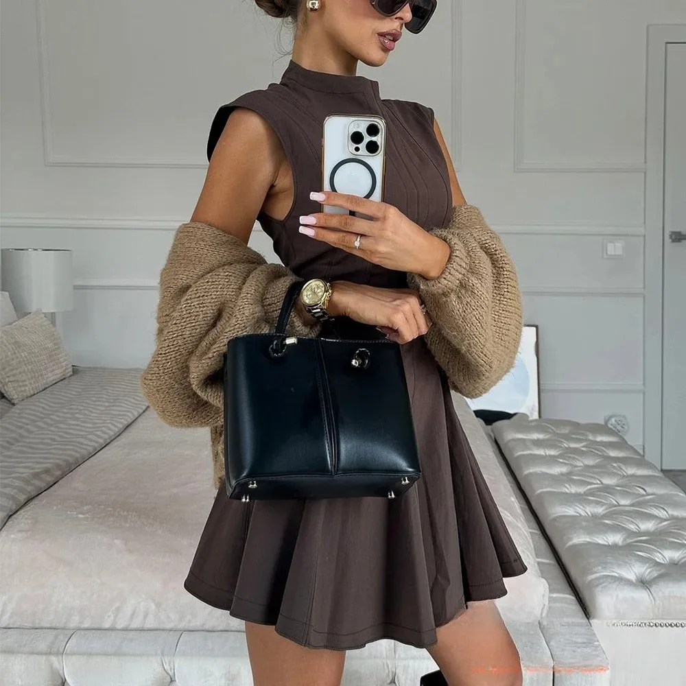 KONDALA Sexy Ruffles Mini Party Dress Women Sleeveless A-Line Chic Evening Club Dress Fashion 2025 Y2K Girl Street Vestidos