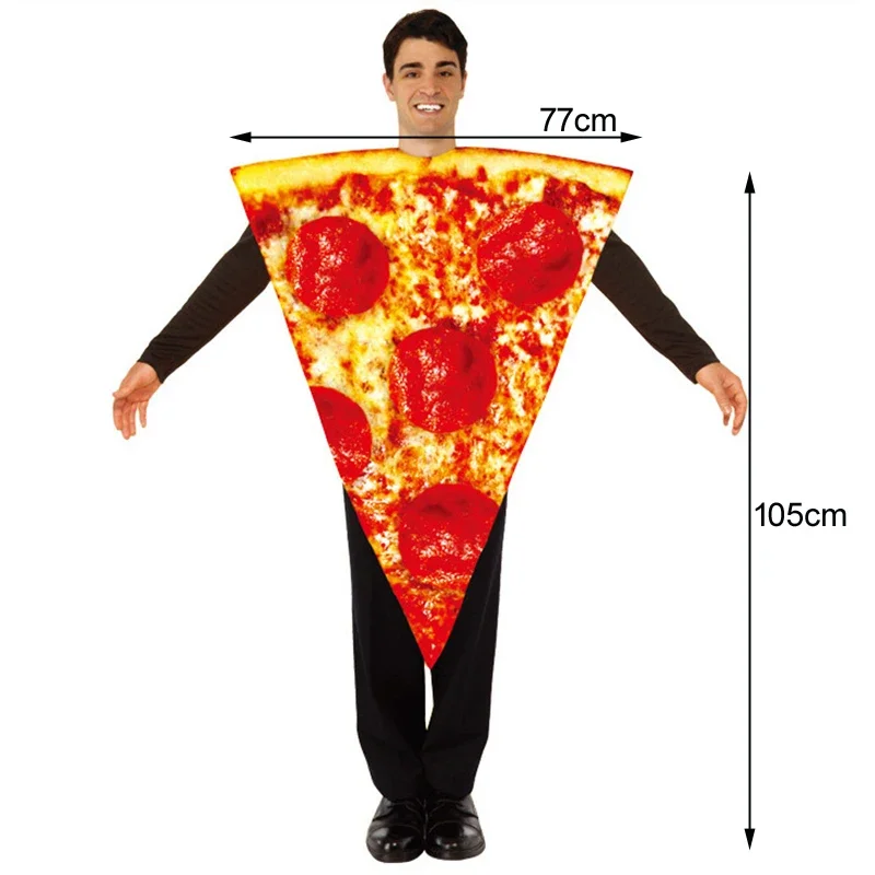 Unisex Food Slice Pizza Costume Tunic Sponge Suit Adult Men Women Funny Purim Halloween Party Fancy Dress Cosplay Umorden