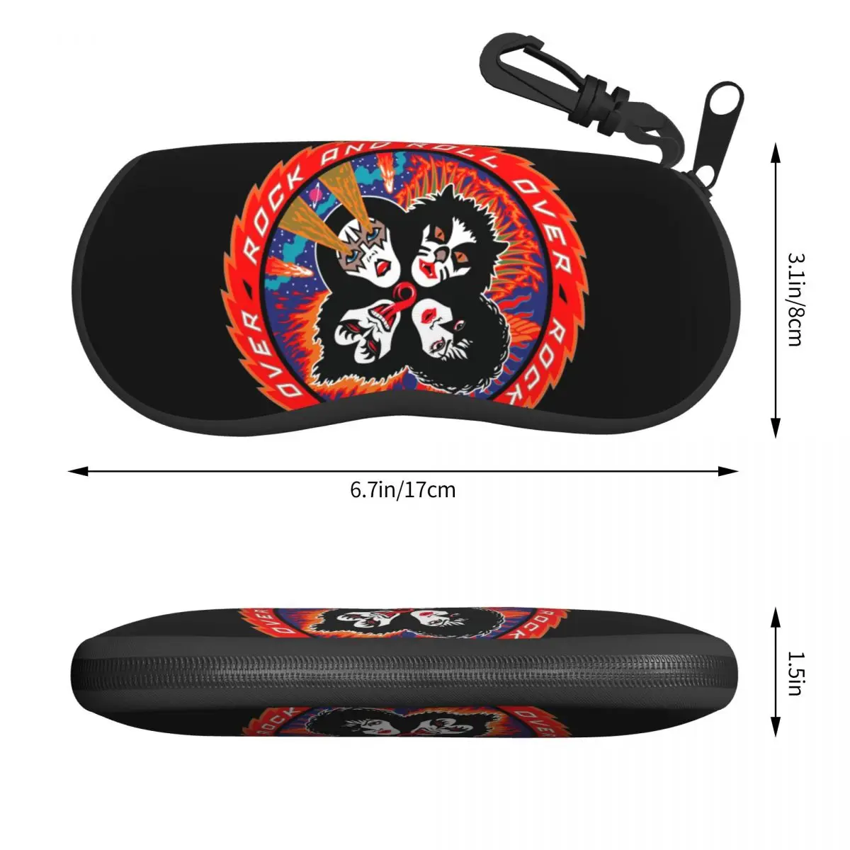 Custom KISSs Rock & Roll All Nite Party Shell Glasses Case Travel Heavy Metal Band Eyeglasses Case Sunglasses Protector Box