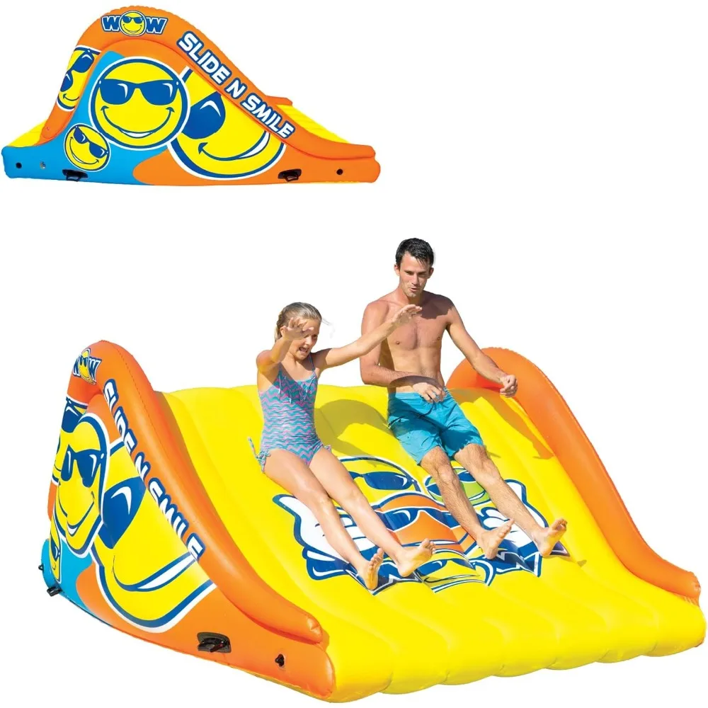 N Smile  Inflatable Floating Giant Water Slide for Adults & Children - Pool Accessory - Perfect for Lake & Pool Parties