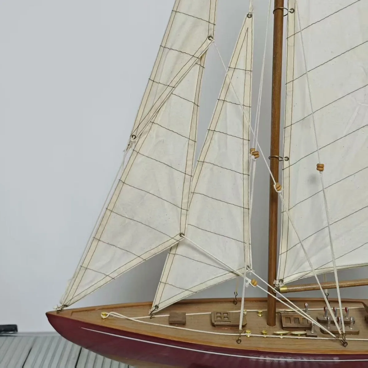 New 61cm Vintage Sailboat Model Handmade Wooden Structure Sailboat Model RTR Boy Toy Gift Ornaments
