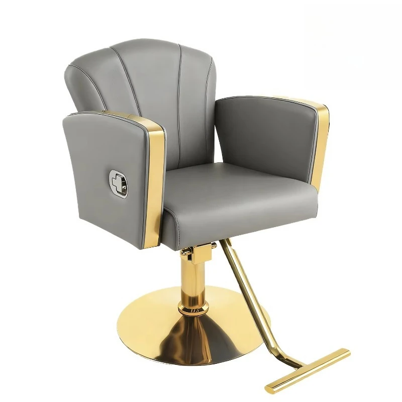 Luxury Stainless Steel Base Barber Chair Customizable Color LOGO Salon Chair for Barber Shop