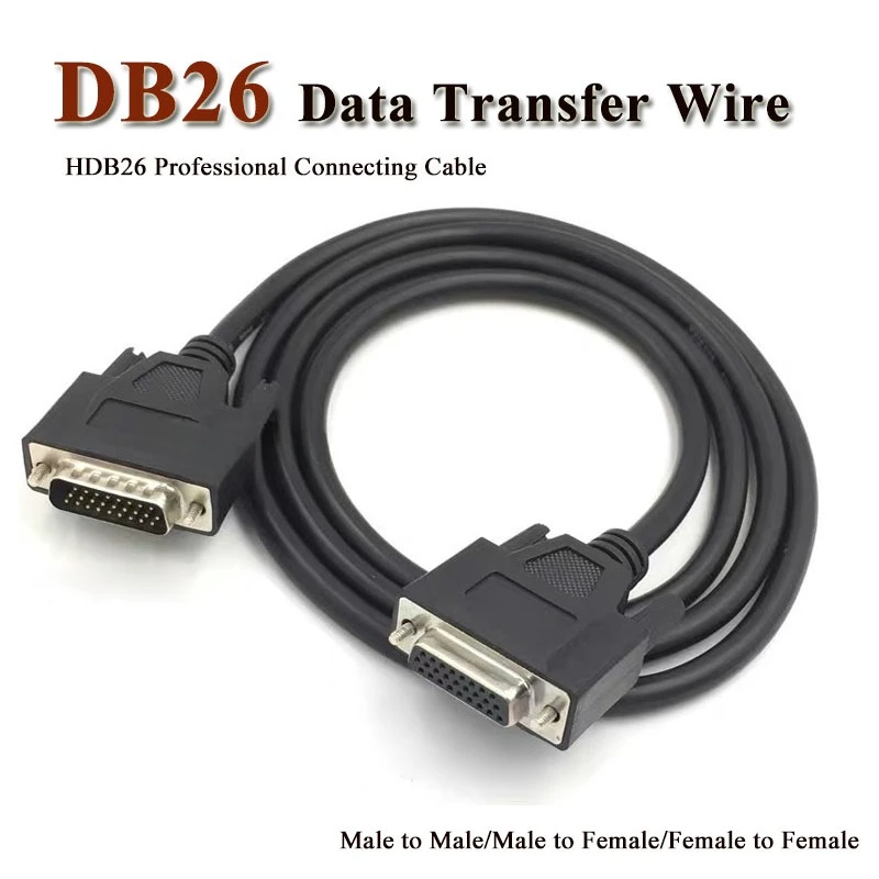 DB26 Pin Connection Cable HDB26 Core Data Cord Shielded 3 Rows 26 Pin Serial Port Line Male to Male to Female Extension Wire