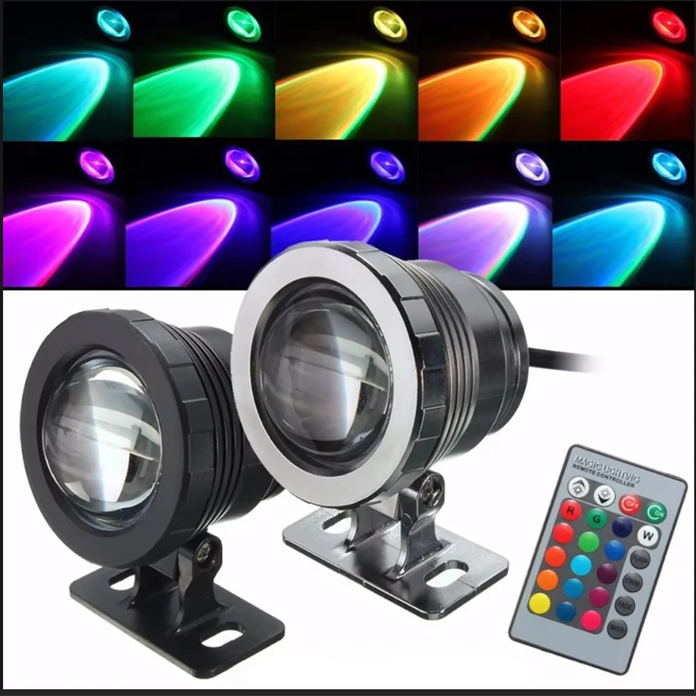 Waterproof RGB LED Flood Light Underwater Fountain Pool Pond Aquarium Spotlight Bulb Lamp Outdoor Garden AC DC 12V 110V 220V 15W