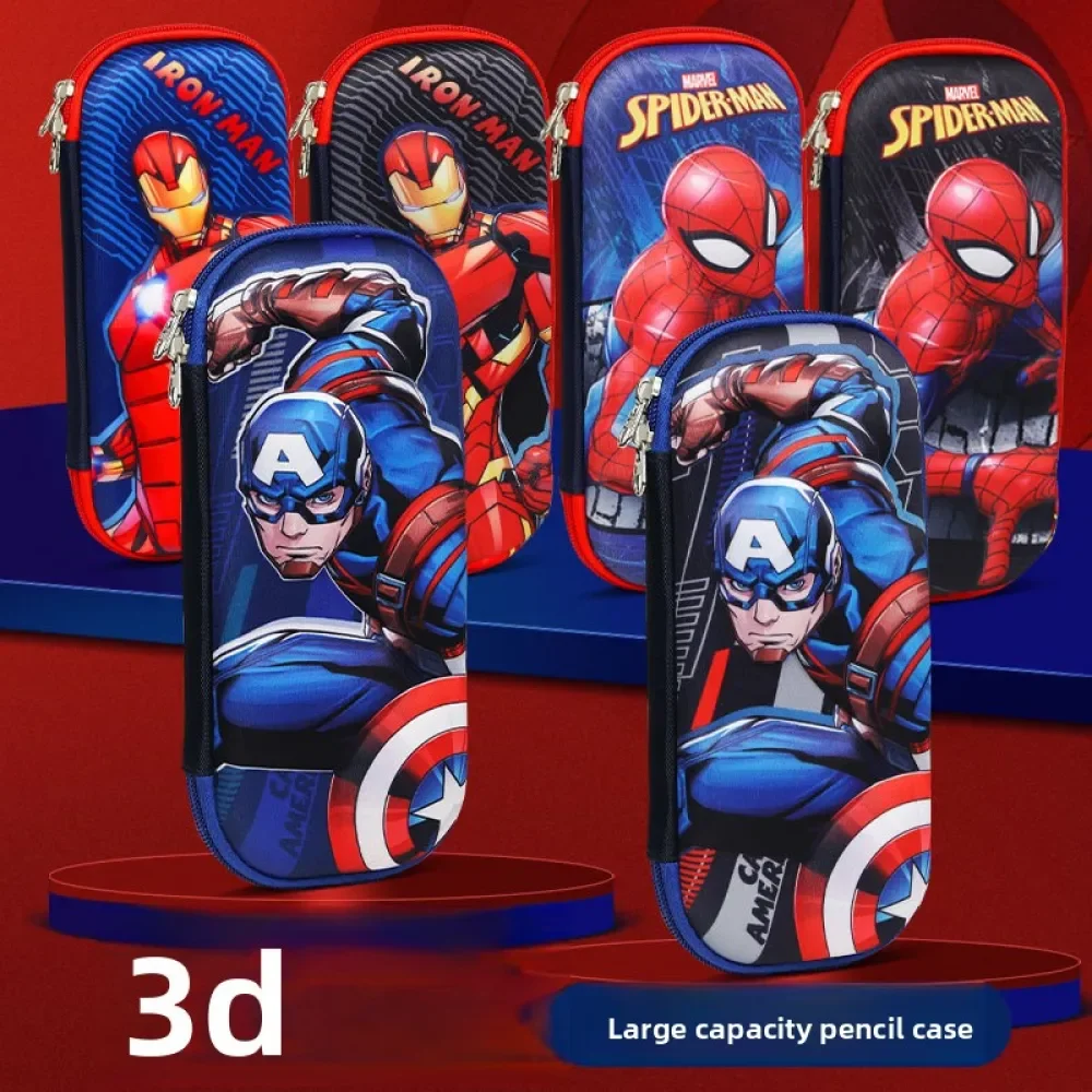 مقلمة ديزني سبايدر مان ثلاثية الأبعاد ستيريو مقلمة سبايدر مان سعة كبيرة صندوق رصاص ألعاب أطفال هدايا