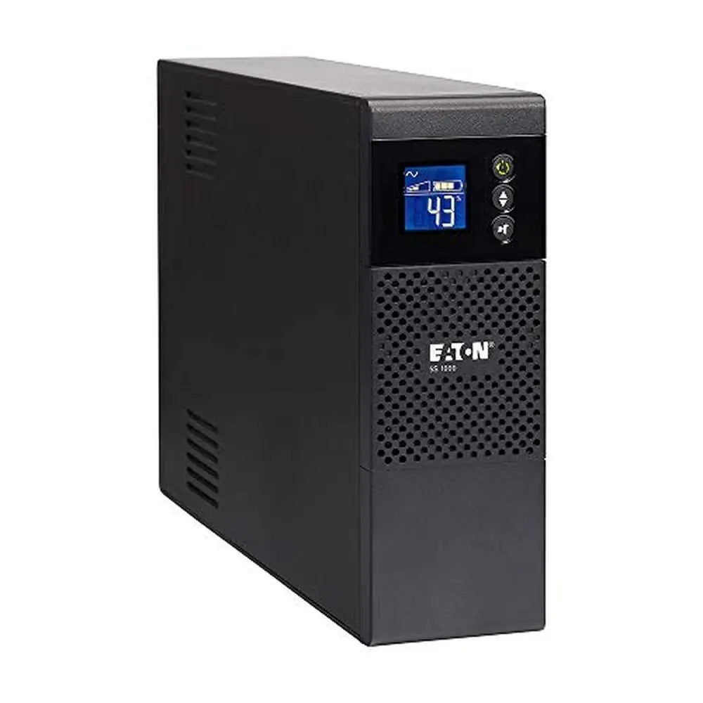 1000VA 600W UPS Battery Backup Surge Protector AVR LCD Display Line Interactive 10 Outlets USB Port ECO Control Lead-Acid Black