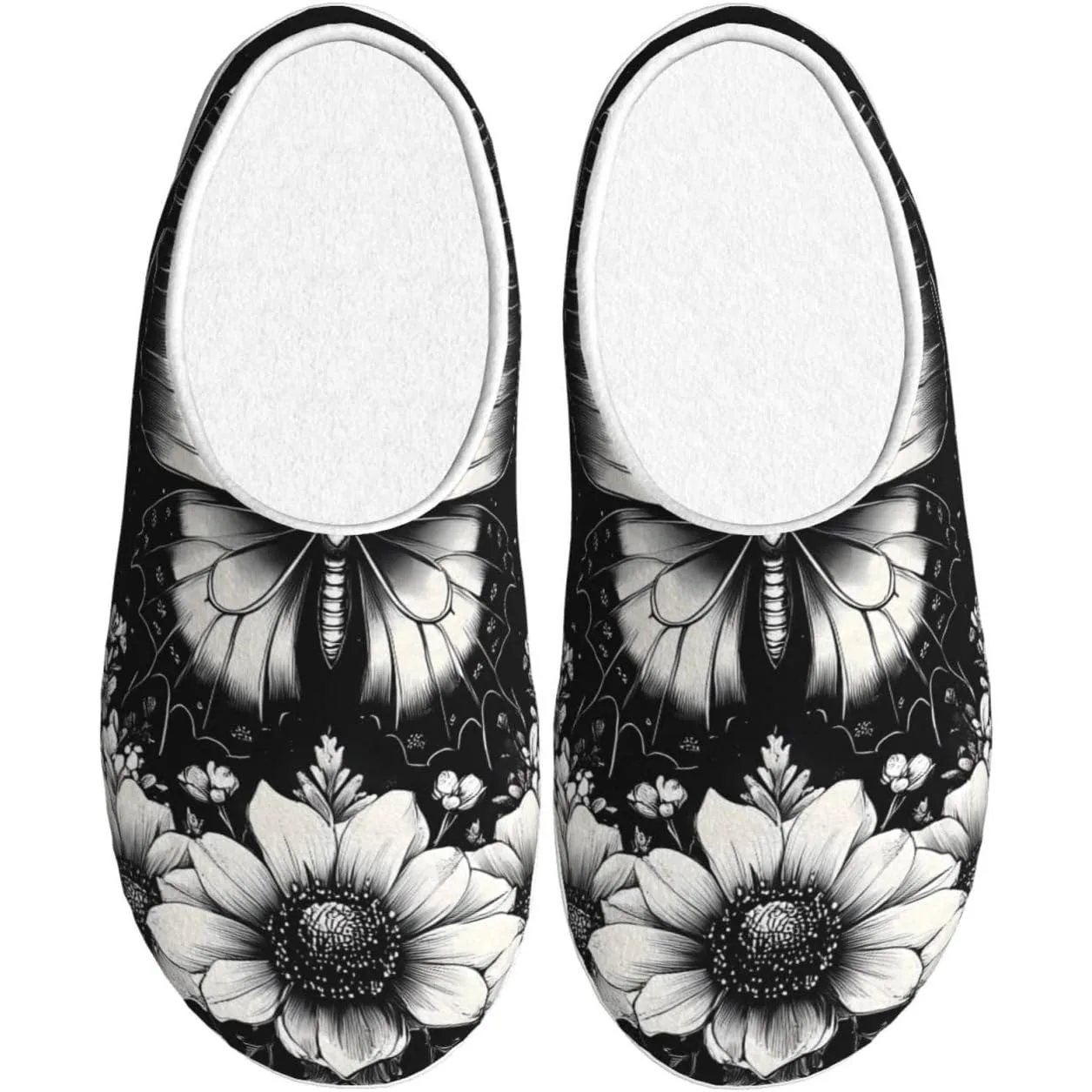 

Gothic Butterfly Women’s Cozy Slippers Soft Cotton Indoor & Outdoor House Slippers With Anti-Slip Sole