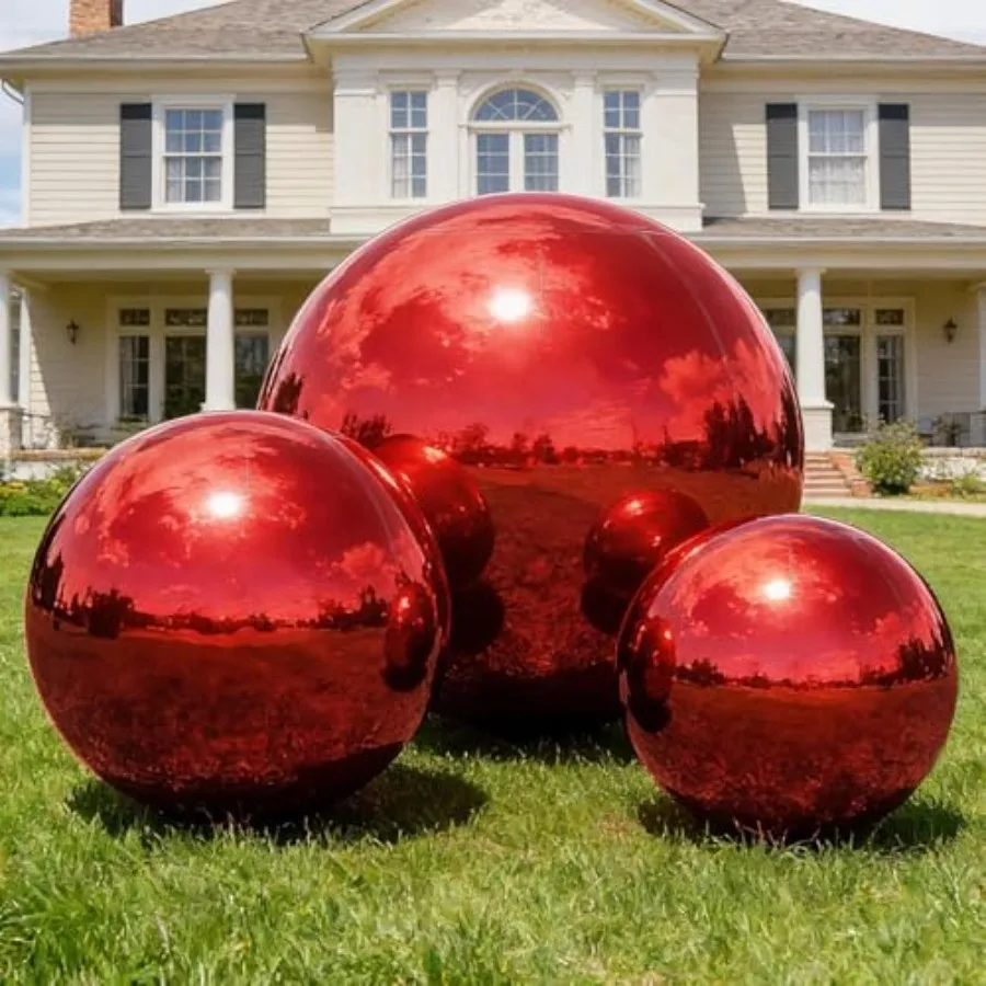 

Inflatable Mirror Ball for Party, Concert, Stage, Wedding DecorReusable PVC, Red, Reflective Surface, Lightweight Portable Set-
