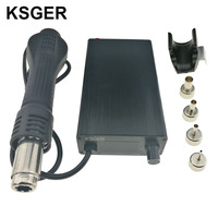 KSGER SMD Rework Resoldering Soldering Station Hot Air Gun With 4 Nozzles 700W OLED Iron Tip Welding Tools Repair Phone DIY Kits