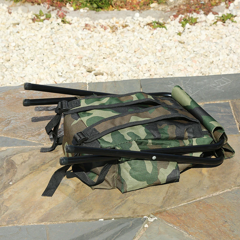 

Fishing Chair 2 in 1 Collapsible Camping Stool Lightweight Camouflage Backpack Dual Used Foldable Outdoor Hiking Travel Beach