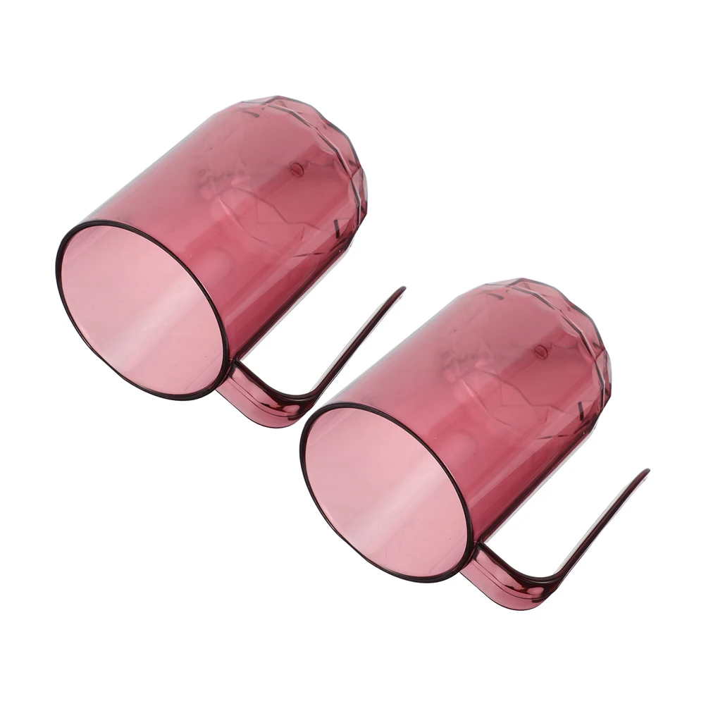 

2 шт., чашки для полоскания рта, держатели для зубных щеток, дорожный футляр, фиолетовый, многоразовые чашки из ПЭТ с высокой прозрачностью, скандинавский прочный, для ванной комнаты, офиса