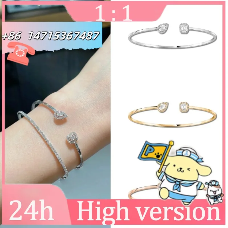 

Pulsera de plata 925, diseño az Fisk con Gotas de agua, diamantes personalizados, moderna y encantadora.