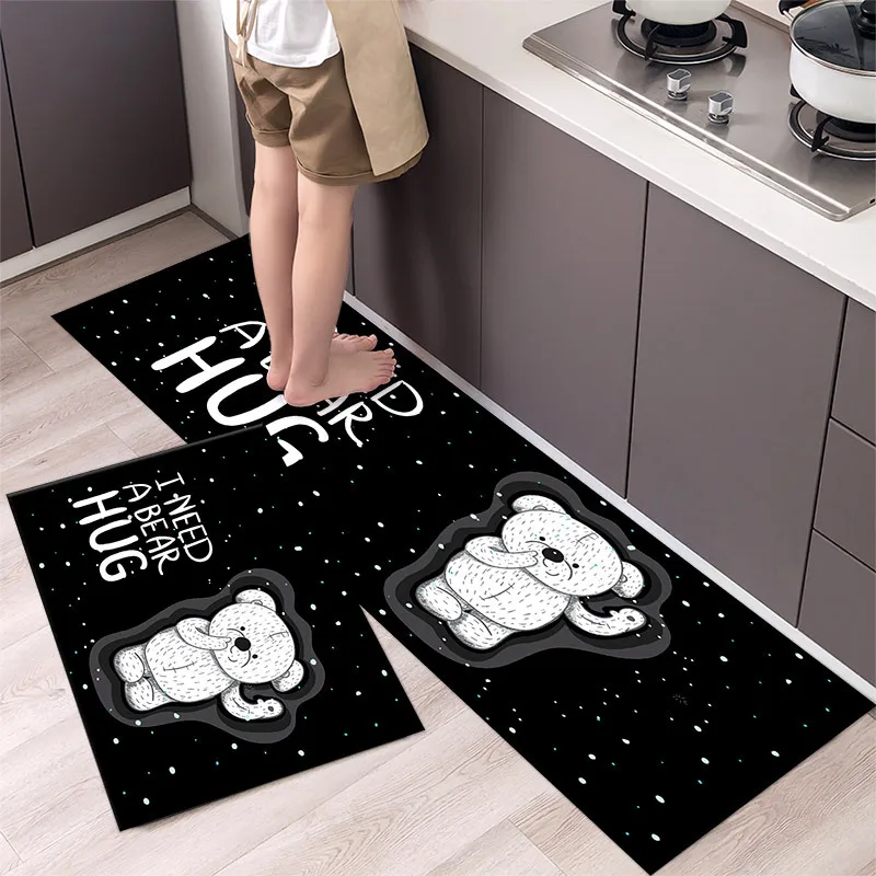 VIKAMA Crystal Fiber New Style Rug for Kitchen, Long Strip Absorbent, Dining Room Laundry Room, Foot Mat Home Decoration
