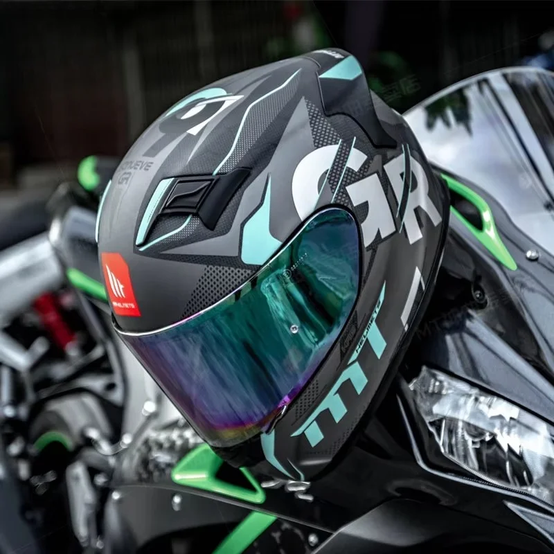 MT KRE Motorcycle Helmet Full Face Capacete Snake Carbon Fiber Casco MT Colour Lens DOT ECE Certification For Honda For Yamaha